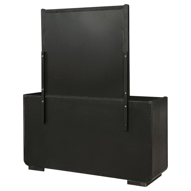 Leandro 8-drawer Bedroom Dresser with Mirror Burnished Black-zoom-