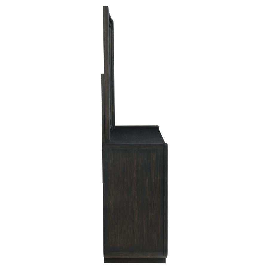 Leandro 8-drawer Bedroom Dresser with Mirror Burnished Black-9