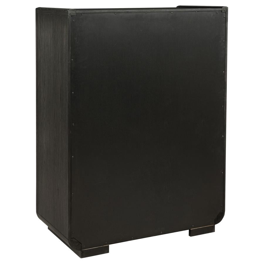 Leandro 5-drawer Bedroom Chest of Drawers Burnished Black-zoom-6