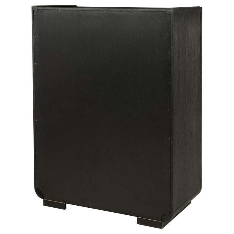 Leandro 5-drawer Bedroom Chest of Drawers Burnished Black-zoom-