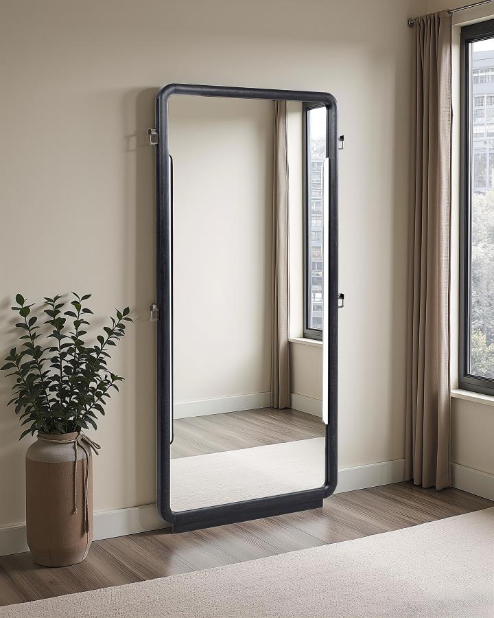 Leandro 76-inch Full Length Floor Mirror Burnished Black-zoom-2