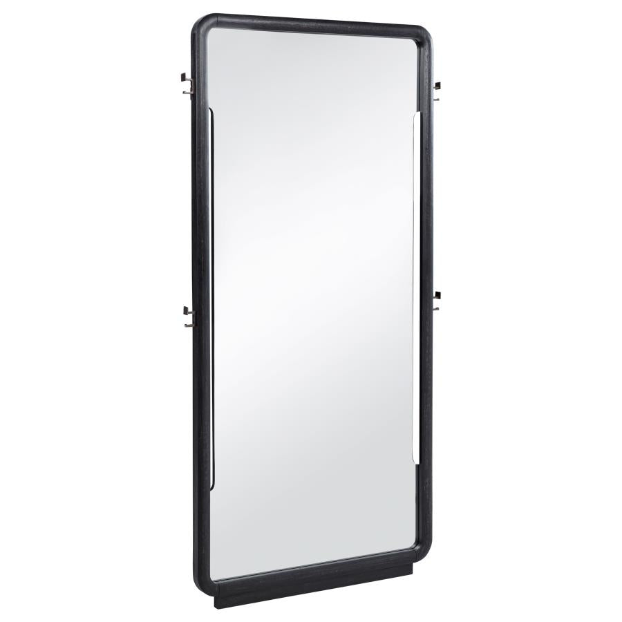 Leandro 76-inch Full Length Floor Mirror Burnished Black-zoom-1