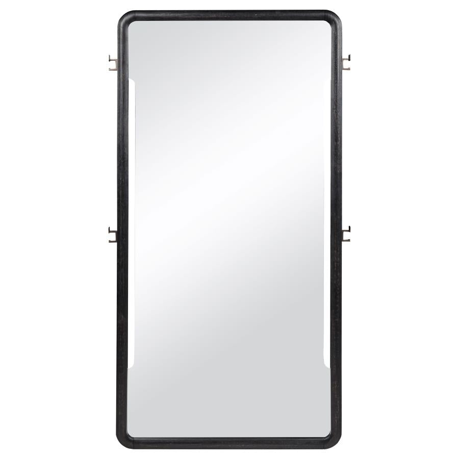 Leandro 76-inch Full Length Floor Mirror Burnished Black-zoom-3