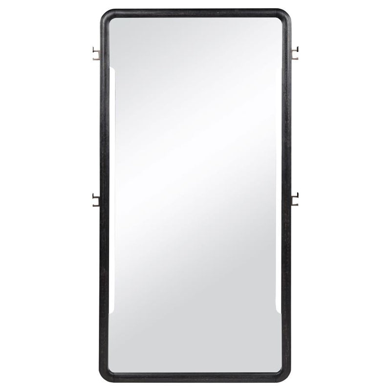 Leandro 76-inch Full Length Floor Mirror Burnished Black-zoom-