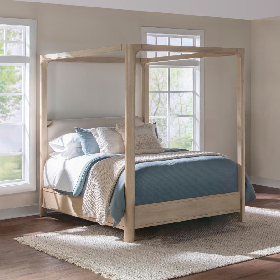 Solano 85-inch Eastern King Canopy Bed Weathered Mango-2