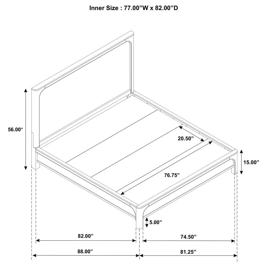 Solano 56-inch Eastern King Panel Bed Weathered Mango-zoom-12