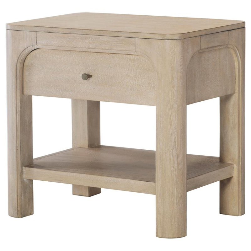 Solano 1-drawer Nightstand Bedside Table Weathered Mango-zoom-