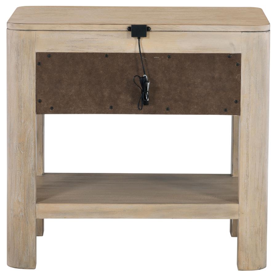 Solano 1-drawer Nightstand Bedside Table Weathered Mango-7