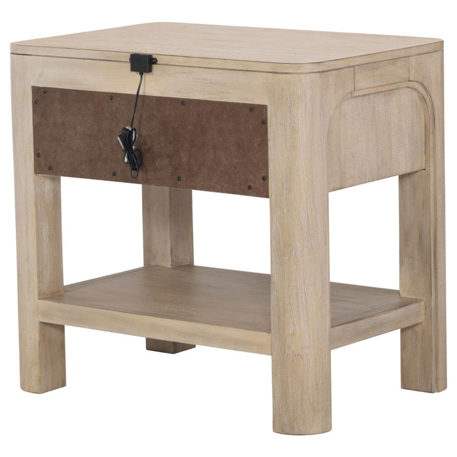 Solano 1-drawer Nightstand Bedside Table Weathered Mango-zoom-8