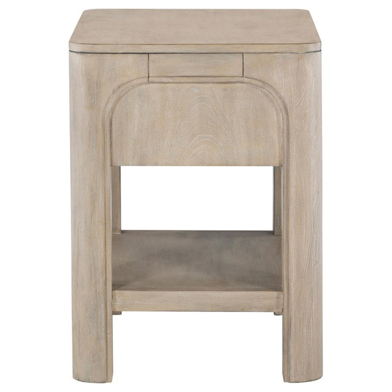 Solano 1-drawer Nightstand Bedside Table Weathered Mango-zoom-