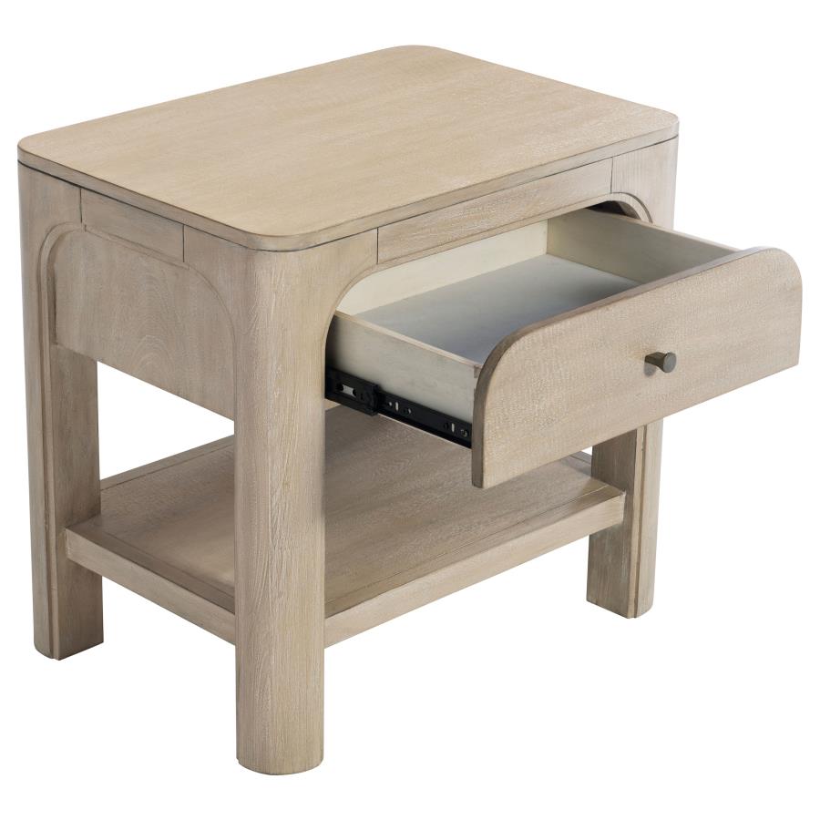 Solano 1-drawer Nightstand Bedside Table Weathered Mango-zoom-10