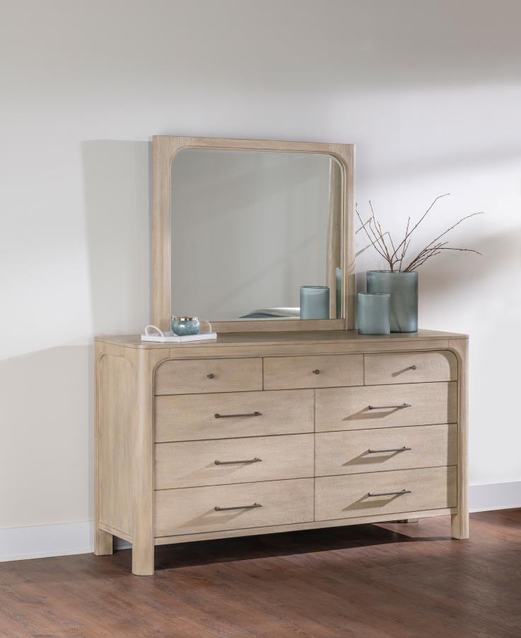 Solano 9-drawer Bedroom Dresser with Mirror Weathered Mango-zoom-