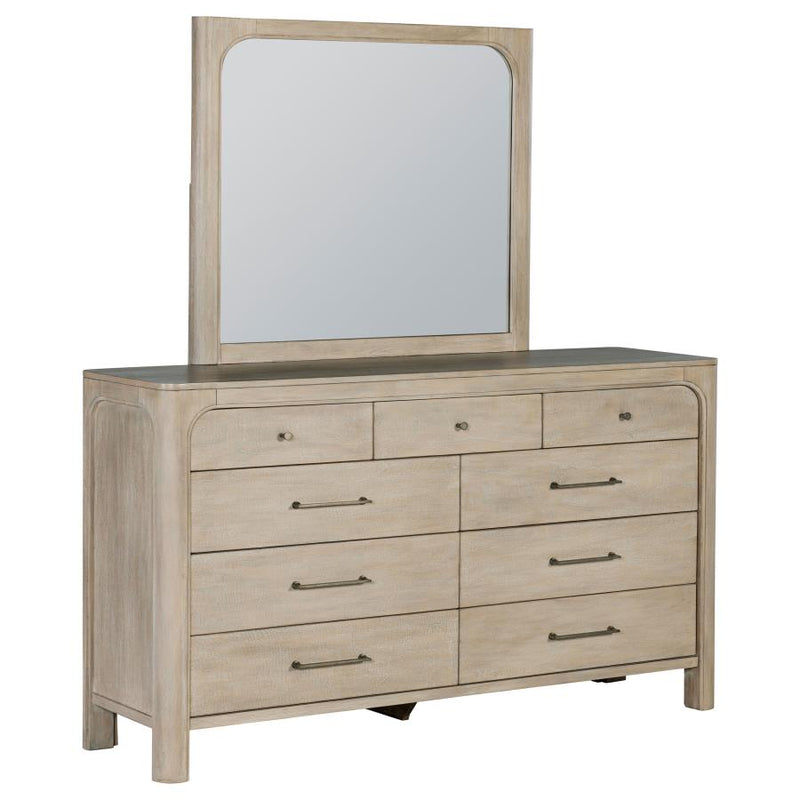 Solano 9-drawer Bedroom Dresser with Mirror Weathered Mango-zoom-