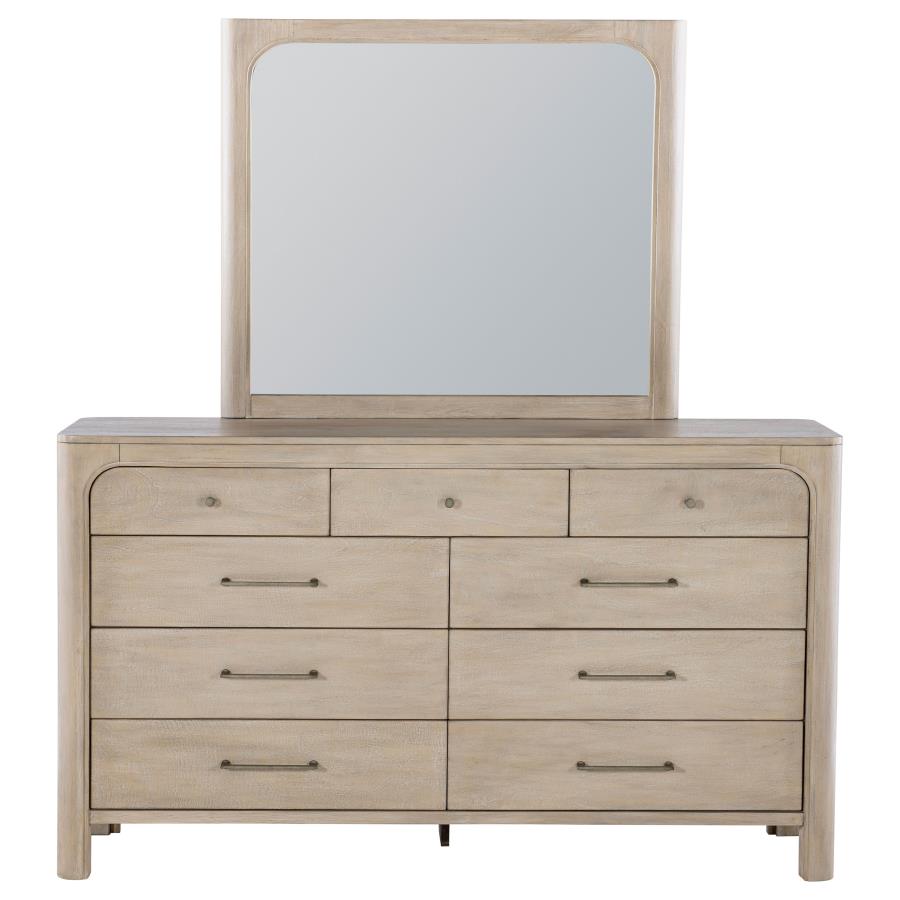 Solano 9-drawer Bedroom Dresser with Mirror Weathered Mango-3