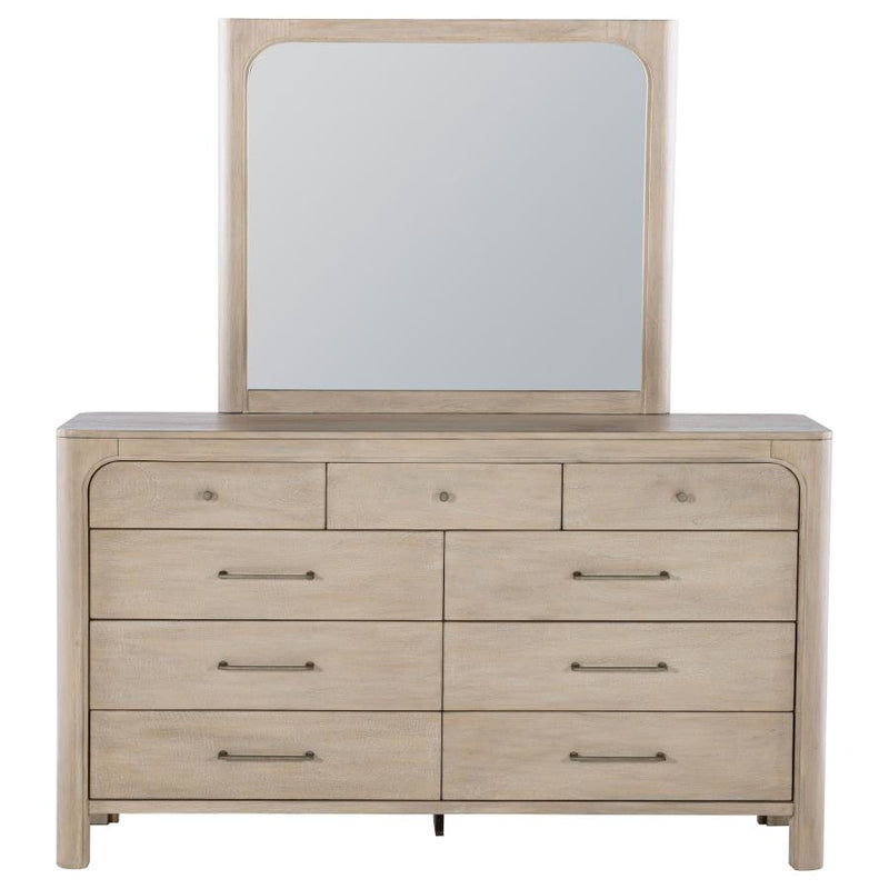 Solano 9-drawer Bedroom Dresser with Mirror Weathered Mango-zoom-
