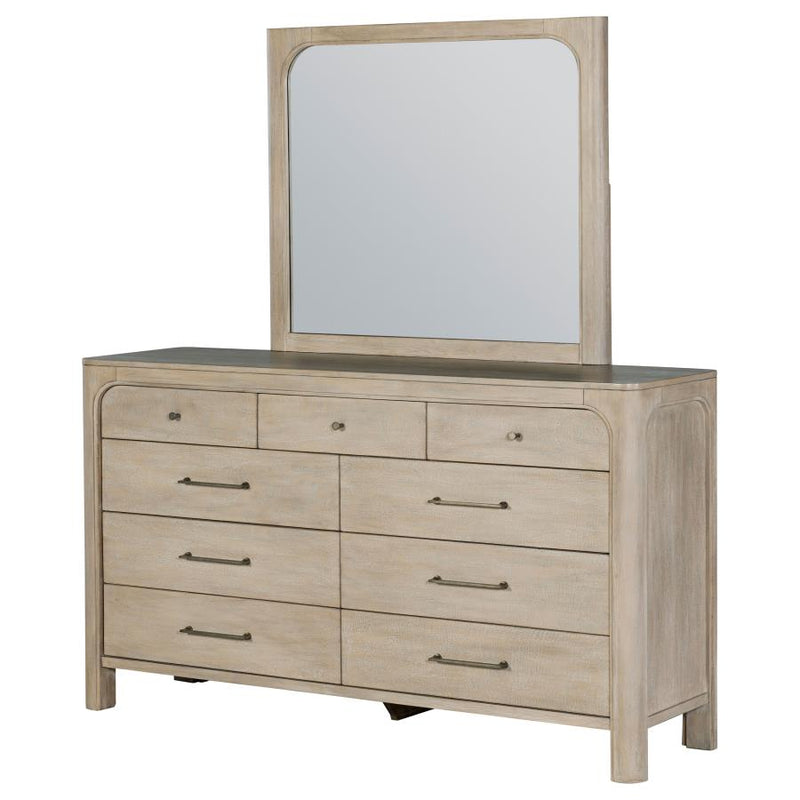 Solano 9-drawer Bedroom Dresser with Mirror Weathered Mango-zoom-