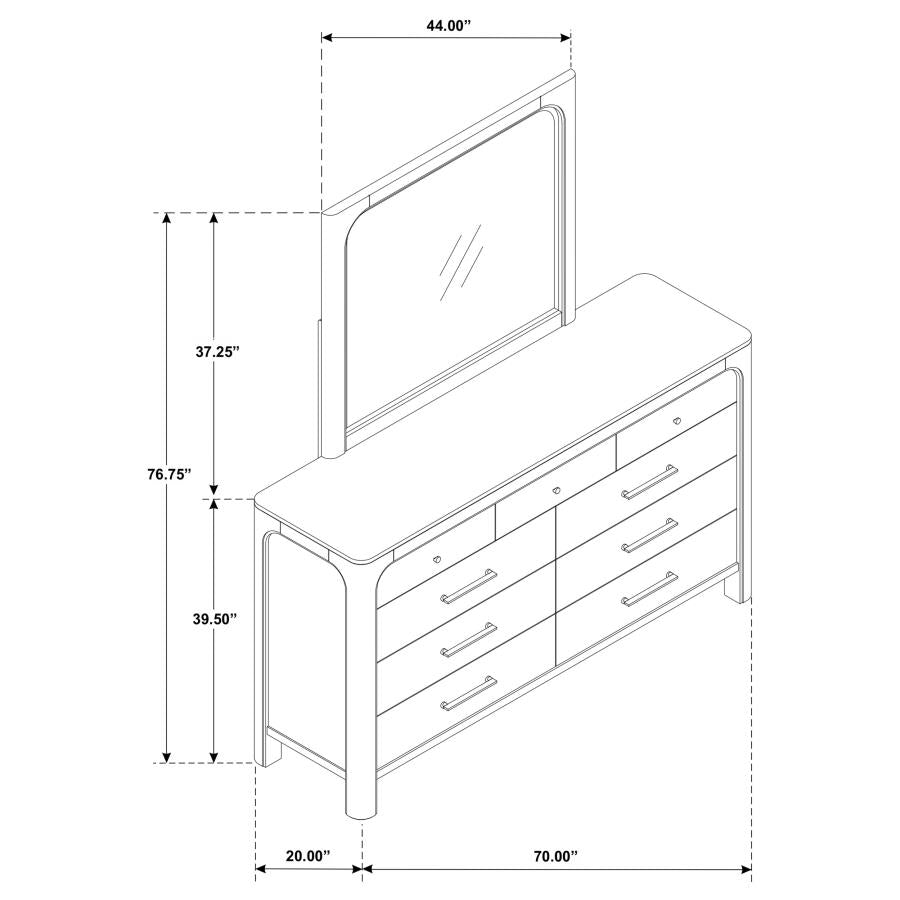 Solano 9-drawer Bedroom Dresser with Mirror Weathered Mango-14