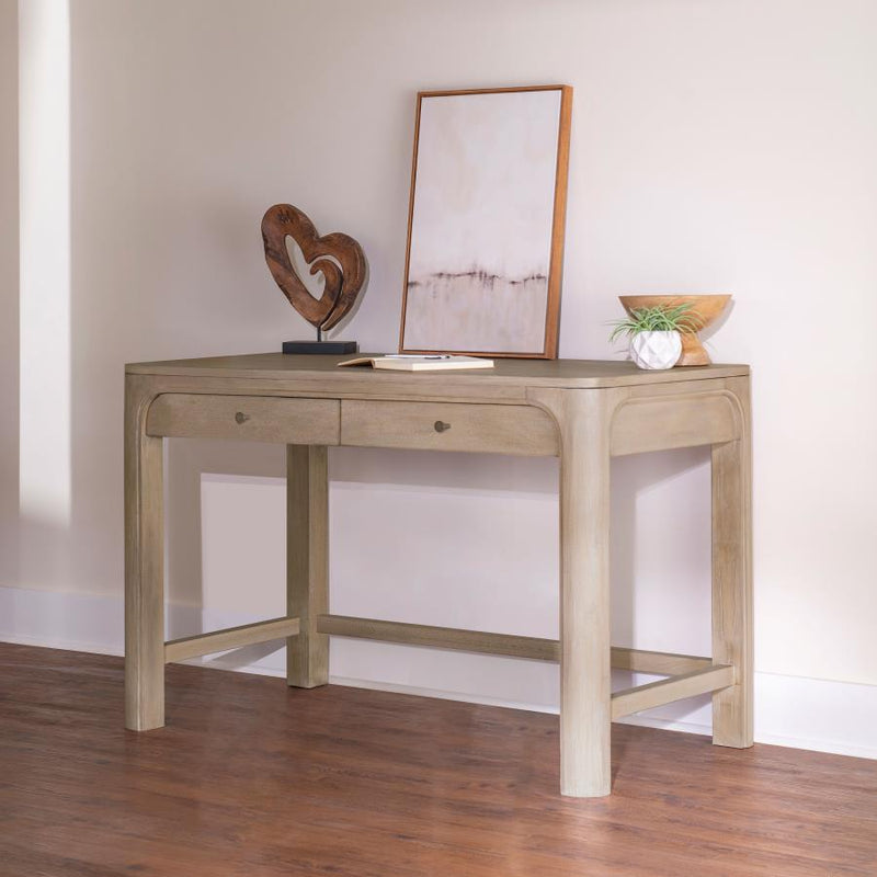 Solano 2-drawer Makeup Table Vanity Desk Weathered Mango-zoom-