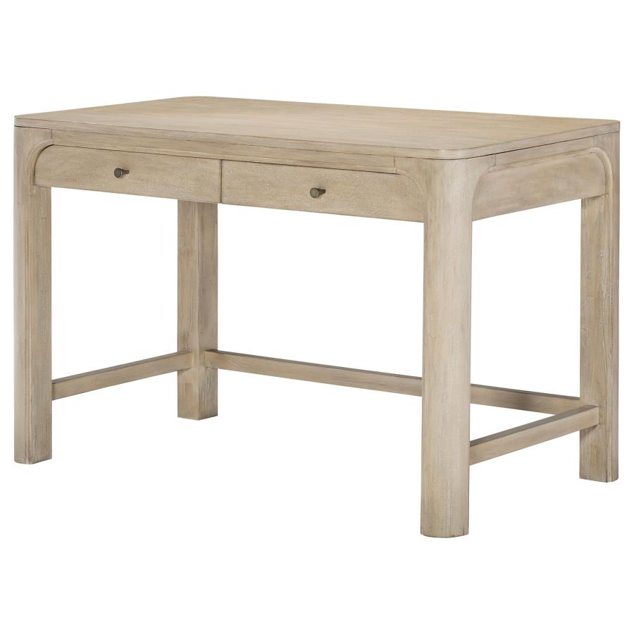 Solano 2-drawer Makeup Table Vanity Desk Weathered Mango-4