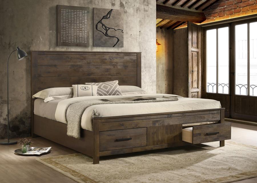 Woodmont Eastern King Storage Bed Rustic Golden Brown-2
