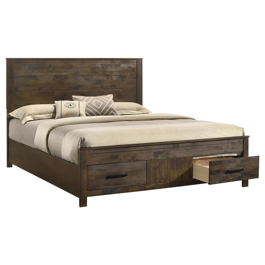 Woodmont Eastern King Storage Bed Rustic Golden Brown-zoom-3