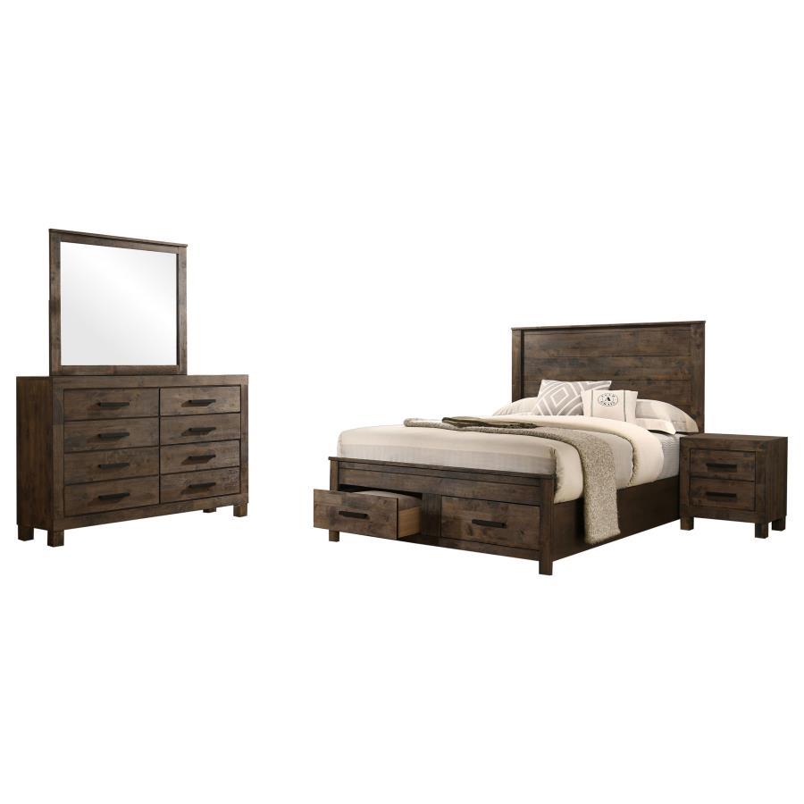 Woodmont 4-piece Queen Bedroom Set Rustic Golden Brown-2