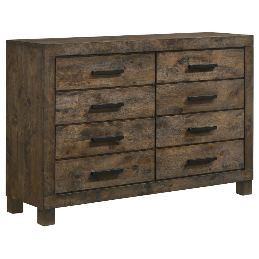 Woodmont 4-piece Queen Bedroom Set Rustic Golden Brown-7