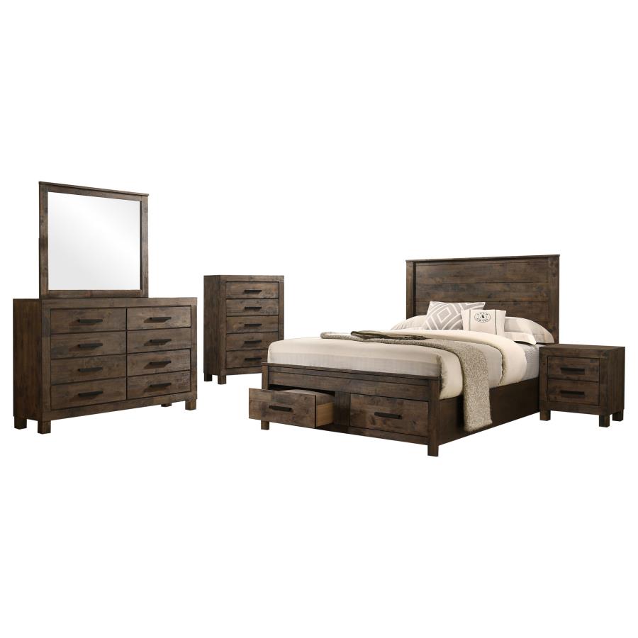 Woodmont 5-piece Queen Bedroom Set Rustic Golden Brown-2