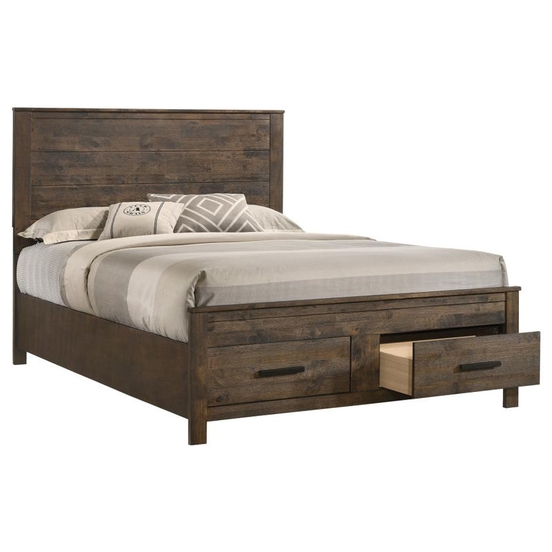 Woodmont Wood Queen Storage Panel Bed Rustic Golden Brown-zoom-