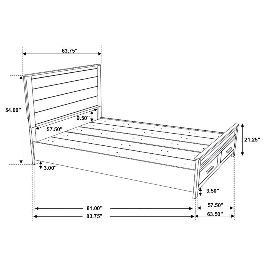Woodmont Wood Queen Storage Panel Bed Rustic Golden Brown-8