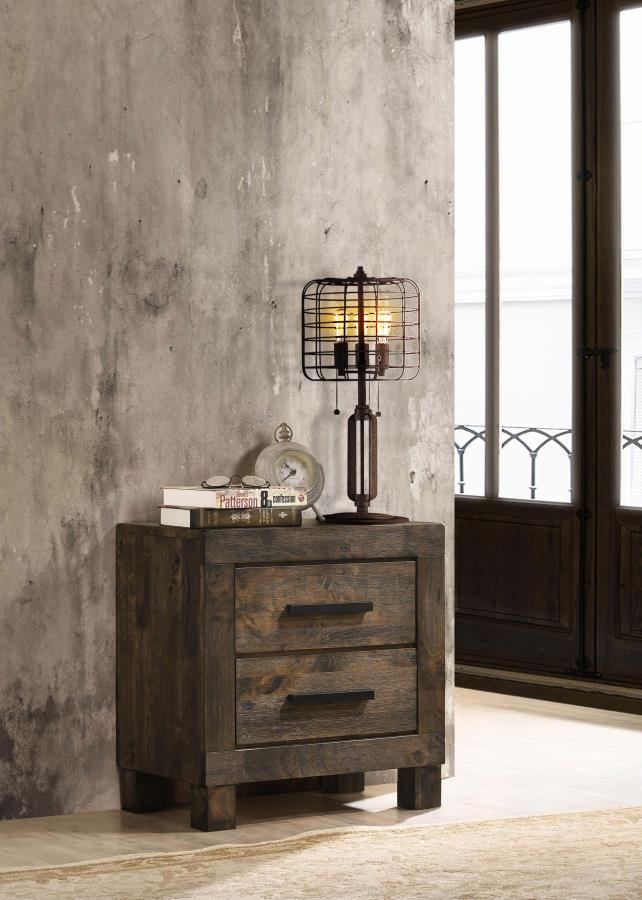 Woodmont 2-drawer Nightstand Rustic Golden Brown-2