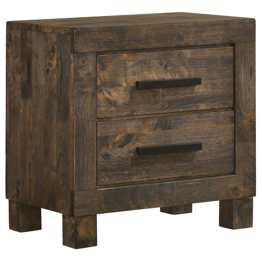 Woodmont 2-drawer Nightstand Rustic Golden Brown-zoom-1