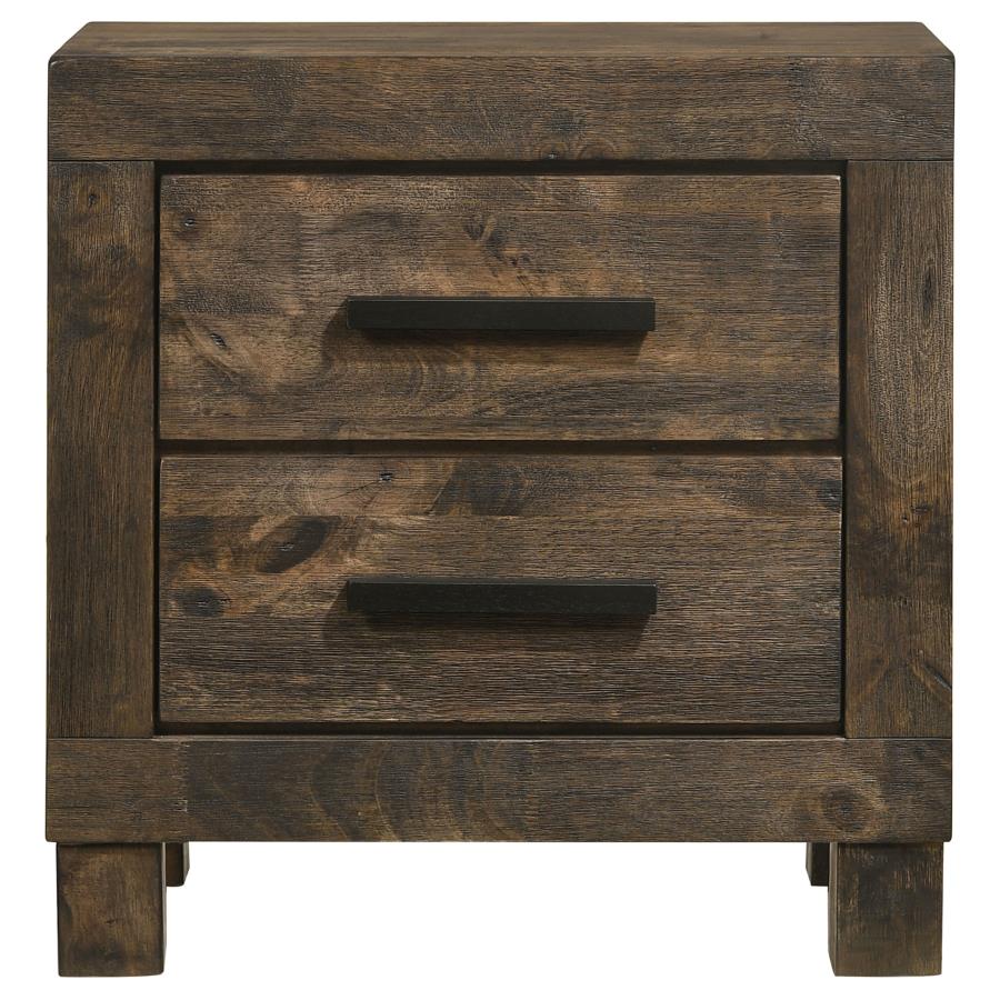 Woodmont 2-drawer Nightstand Rustic Golden Brown-zoom-3