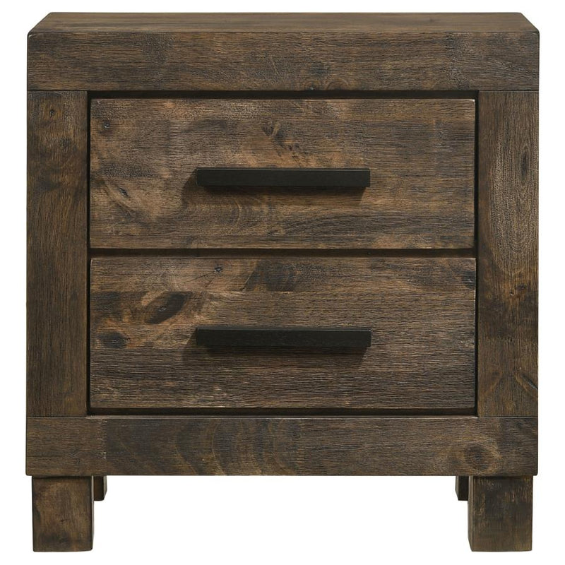 Woodmont 2-drawer Nightstand Rustic Golden Brown-zoom-