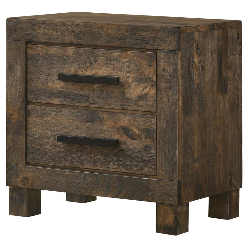 Woodmont 2-drawer Nightstand Rustic Golden Brown-zoom-