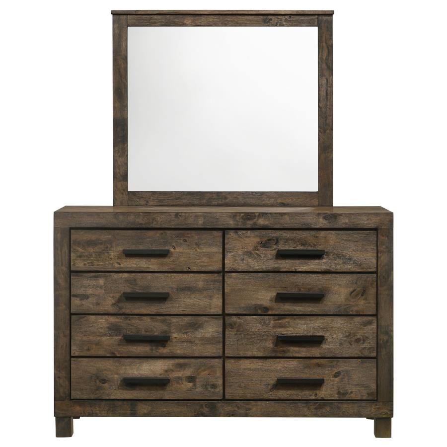 Woodmont 8-drawer Dresser with Mirror Rustic Golden Brown-zoom-3