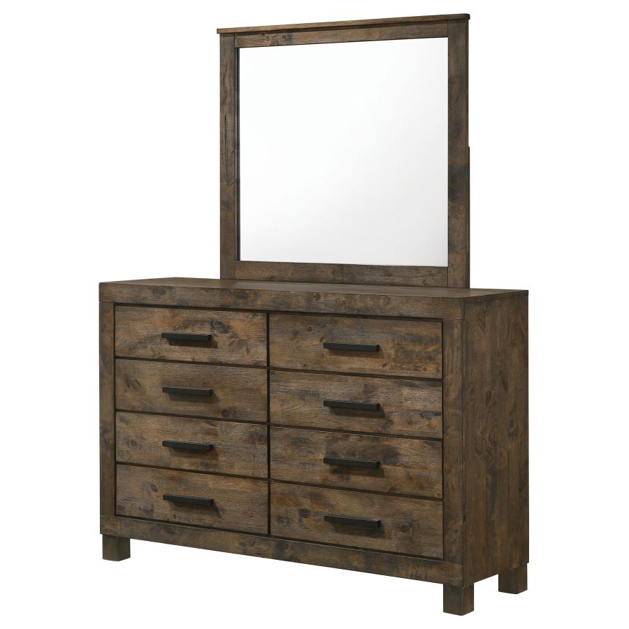 Woodmont 8-drawer Dresser with Mirror Rustic Golden Brown-zoom-4