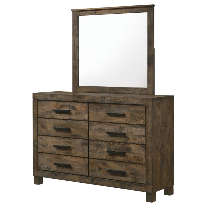 Woodmont 8-drawer Dresser with Mirror Rustic Golden Brown-zoom-