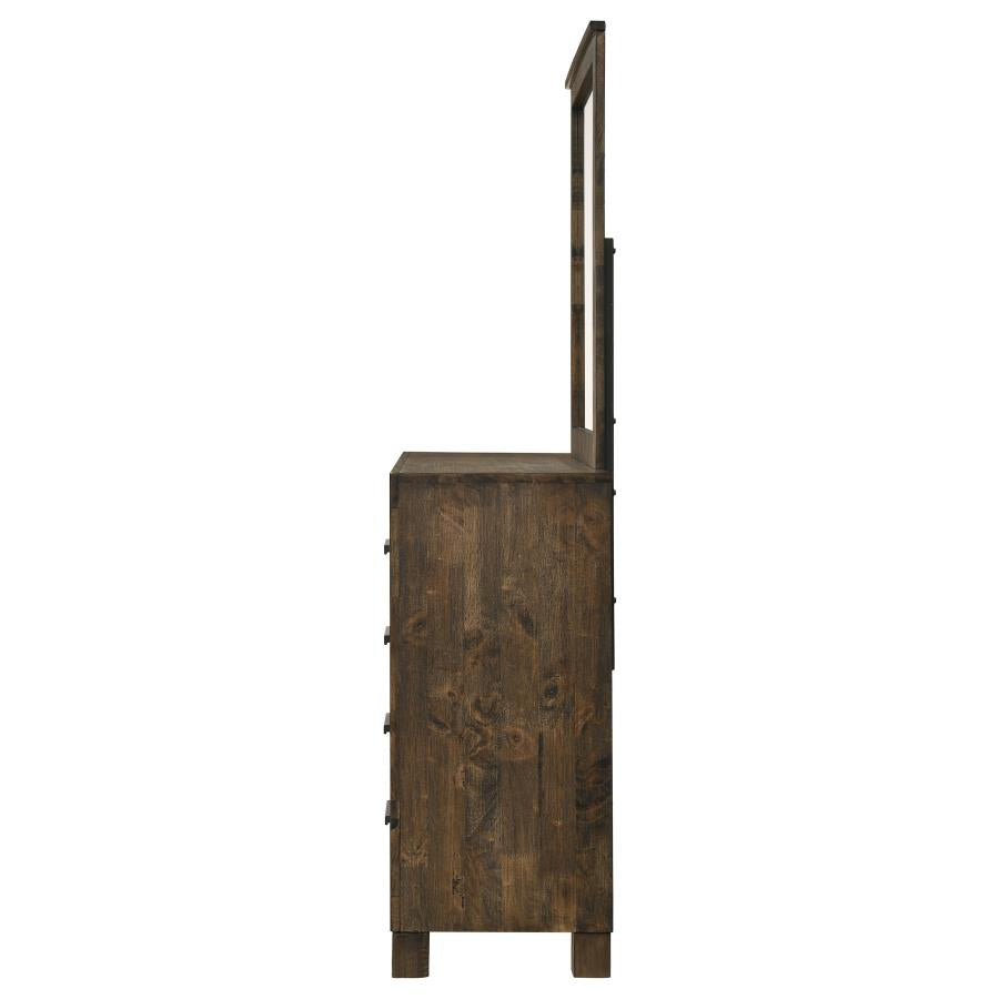 Woodmont 8-drawer Dresser with Mirror Rustic Golden Brown-5