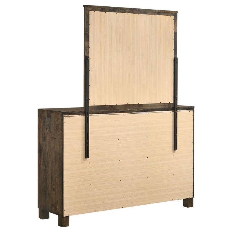Woodmont 8-drawer Dresser with Mirror Rustic Golden Brown-zoom-