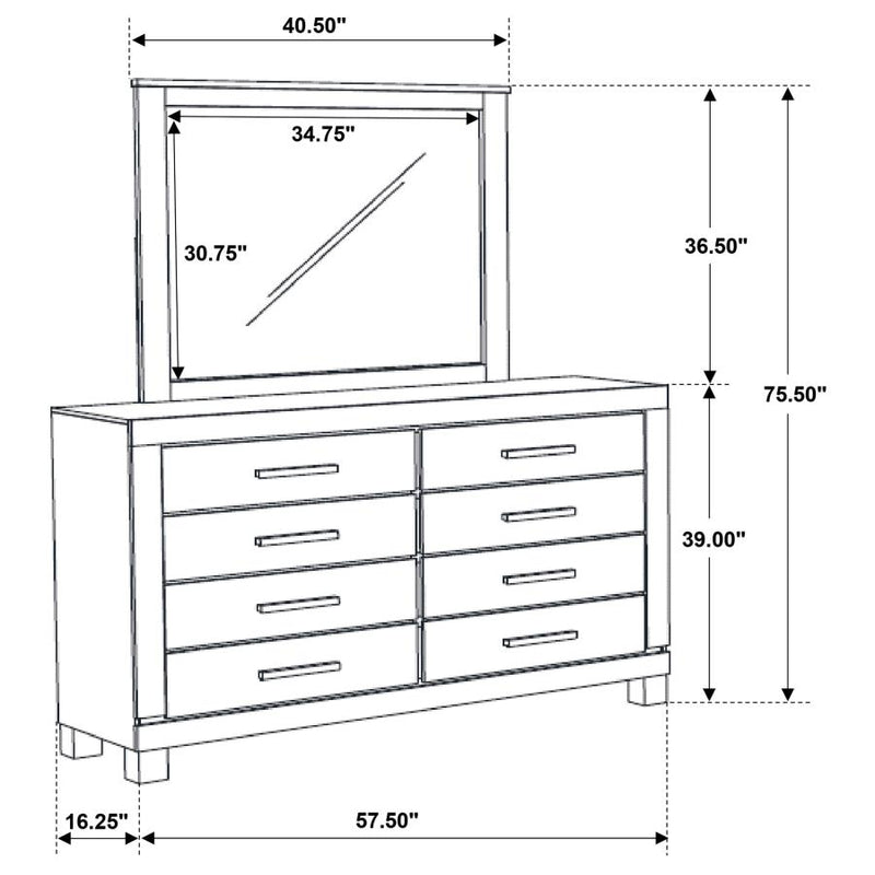 Woodmont 8-drawer Dresser with Mirror Rustic Golden Brown-zoom-