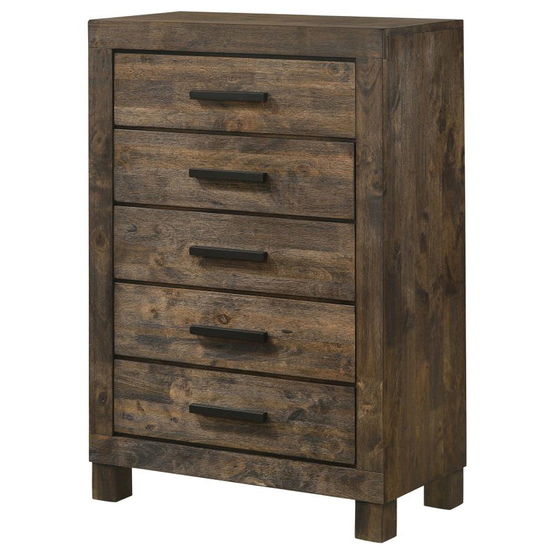Woodmont 5-drawer Bedroom Chest Rustic Golden Brown-zoom-