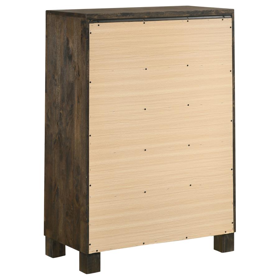 Woodmont 5-drawer Bedroom Chest Rustic Golden Brown-zoom-6