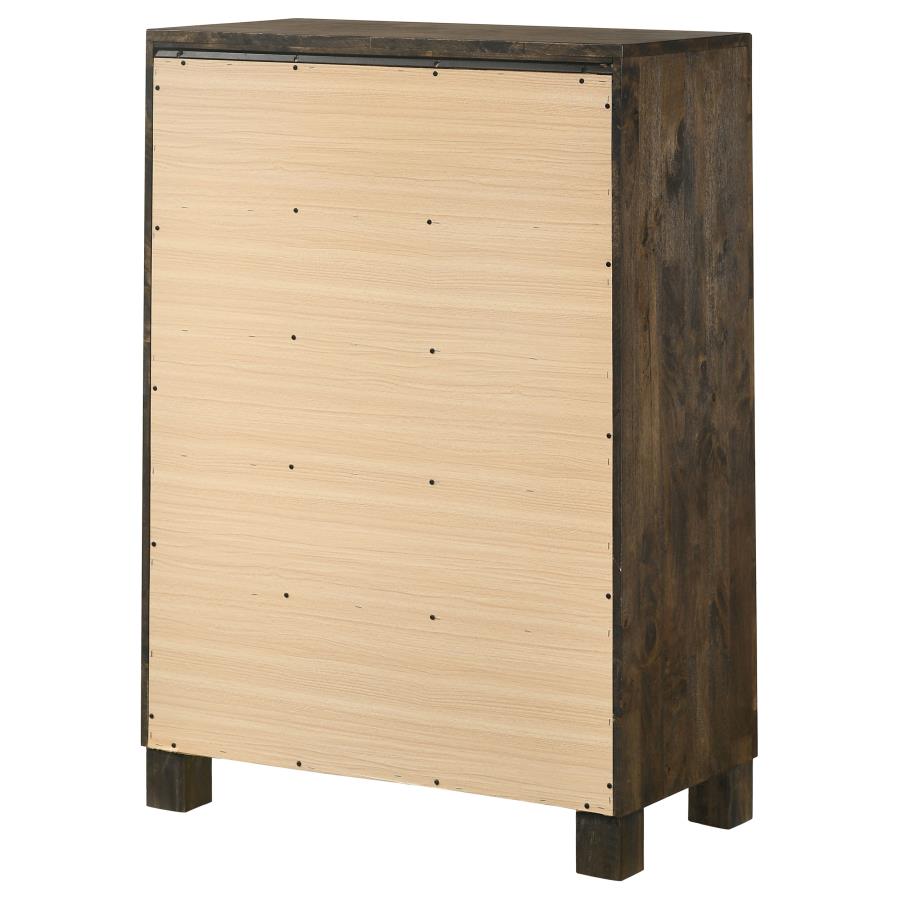 Woodmont 5-drawer Bedroom Chest Rustic Golden Brown-zoom-8