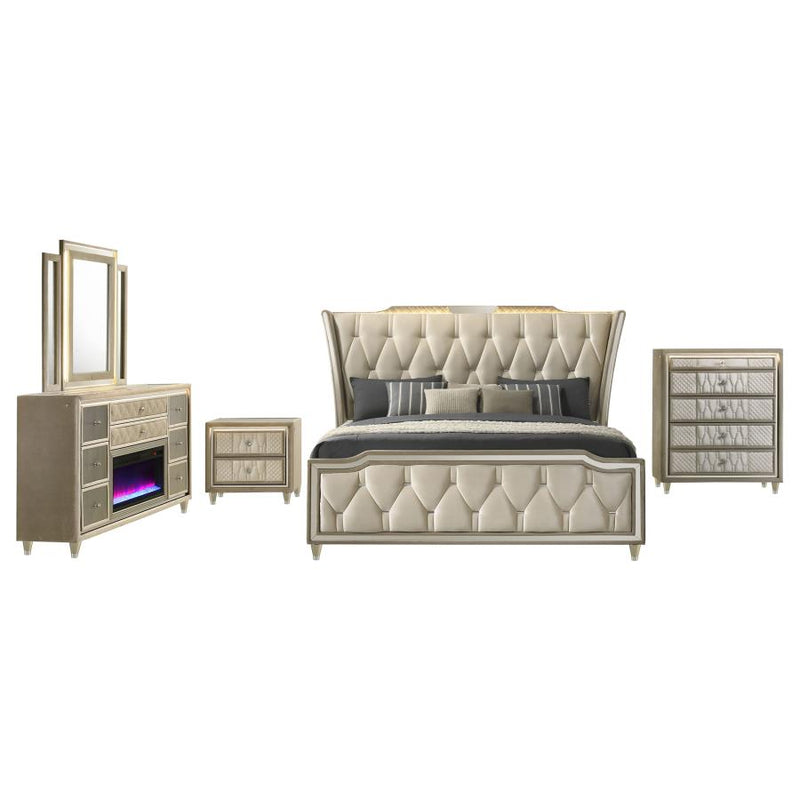 Lorient 5-piece Queen Bedroom Set Ivory and Camel-zoom-