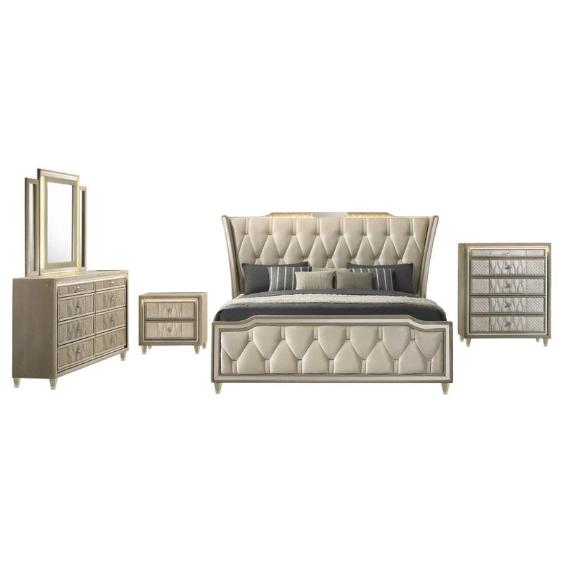 Lorient 5-piece Queen Bedroom Set Ivory and Camel-zoom-