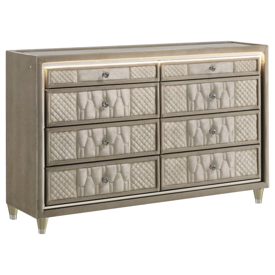 Lorient 5-piece Queen Bedroom Set Ivory and Camel-7