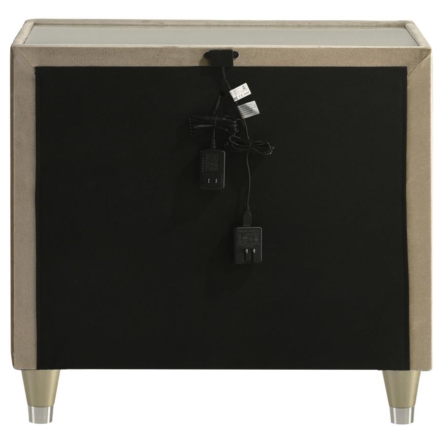 Lorient 2-drawer LED Nightstand with USB Ivory and Camel-zoom-7
