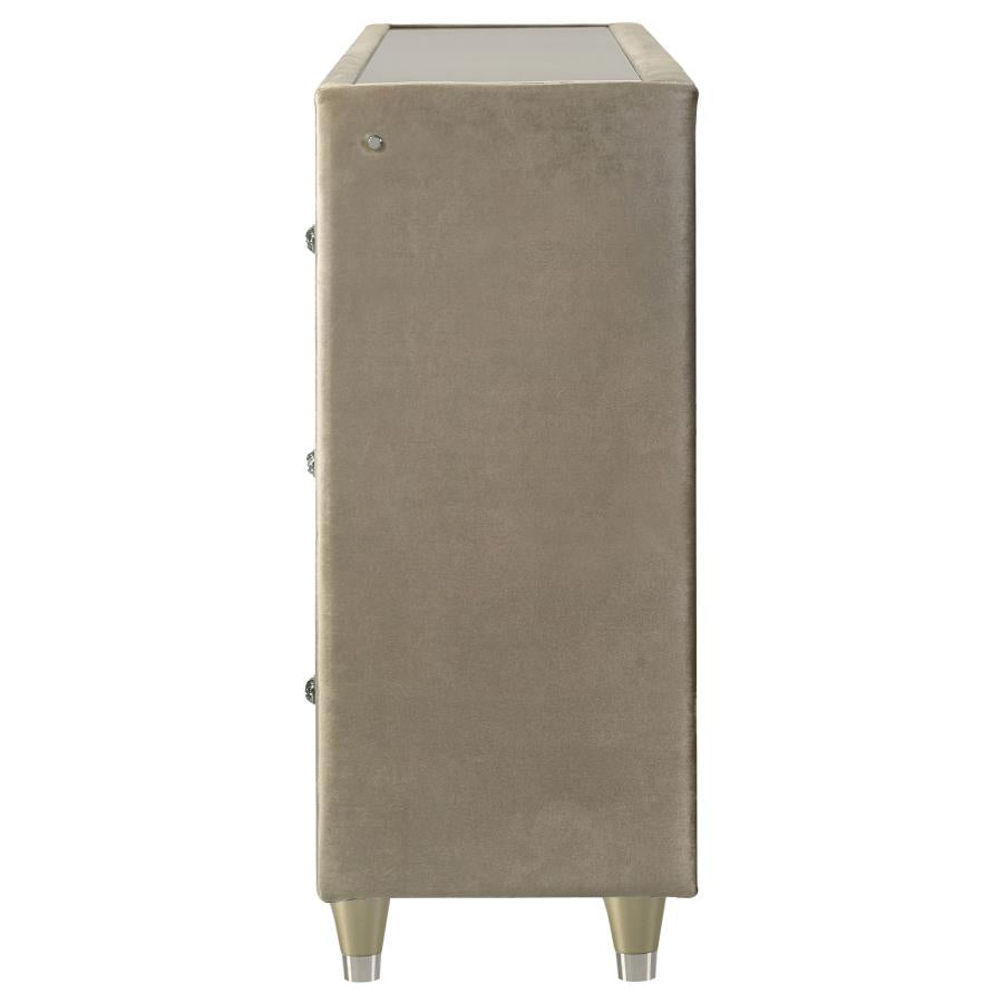 Lorient 8-drawer LED Bedroom Flame Box Dresser Ivory Camel-zoom-5
