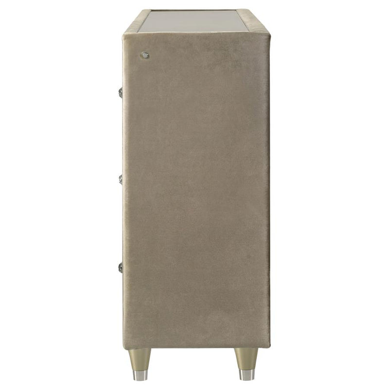 Lorient 8-drawer LED Bedroom Flame Box Dresser Ivory Camel-zoom-